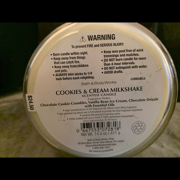 SOLD! 2pc lot BBW Cookies Cream Milkshake Candles - Picture 3 of 4